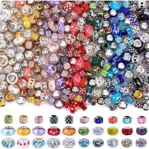 Crystal Accent Multicolor European Charm Beads for Women Jewelry